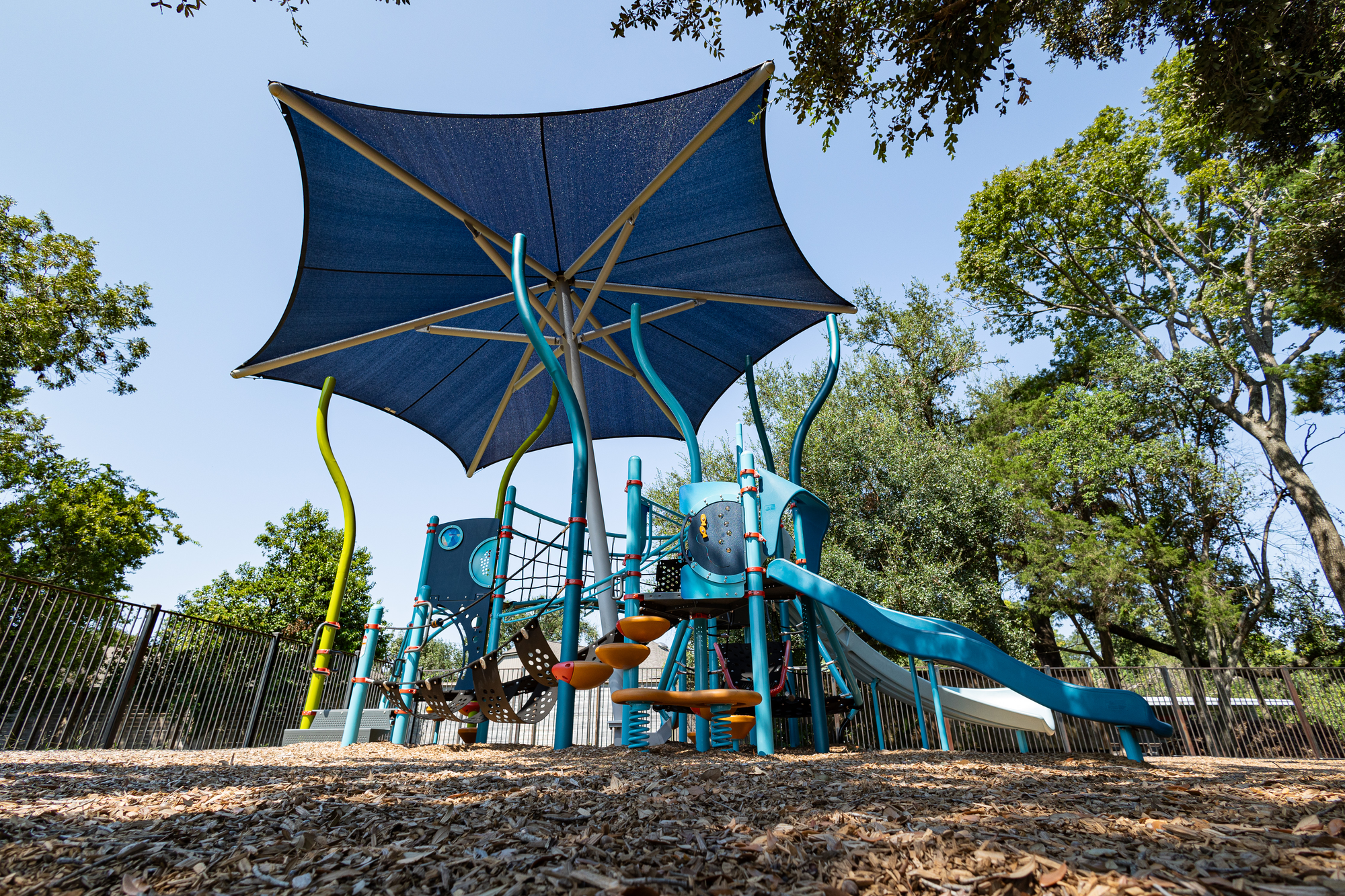 The playground at Spring Branch Presbyterian Academy in Houston TX for daycare, preschool, and elementary children