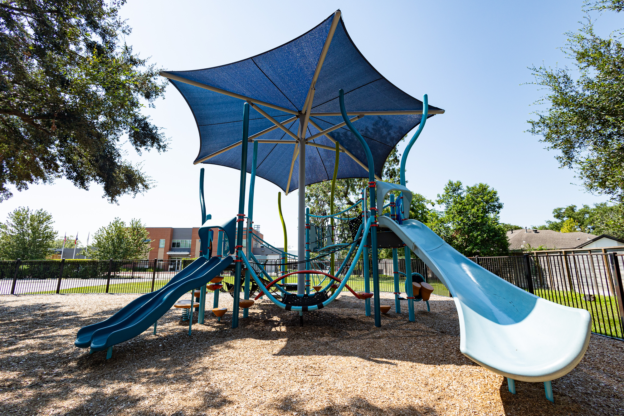 The playground at Spring Branch Presbyterian Academy in Houston TX for daycare, preschool, and elementary children