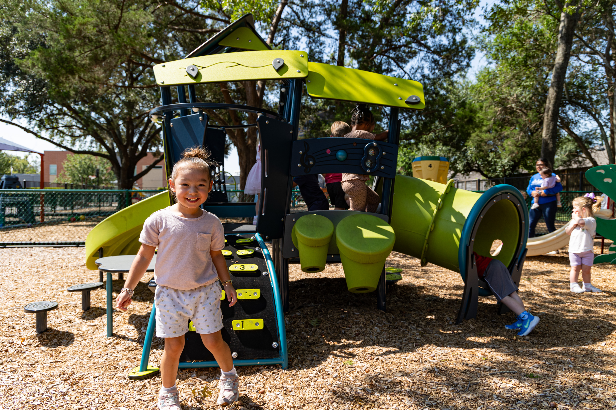 The playground at Spring Branch Presbyterian Academy in Houston TX for daycare, preschool, and elementary children